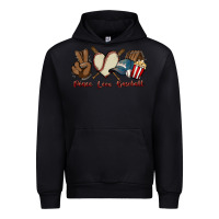 Black Peace love Baseball Urban Hoodie - HowdyJamesFarm