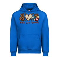 Cobalt Peace love Baseball Urban Hoodie - HowdyJamesFarm
