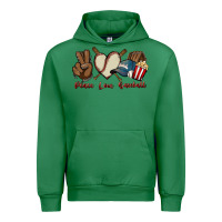 Emerald Peace love Baseball Urban Hoodie - HowdyJamesFarm