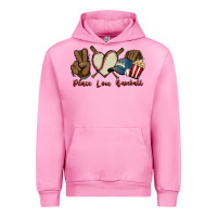Fuchsia Pink Peace love Baseball Urban Hoodie - HowdyJamesFarm