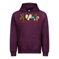Mauve Wine Peace love Baseball Urban Hoodie - HowdyJamesFarm