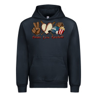 Navy Peace love Baseball Urban Hoodie - HowdyJamesFarm