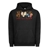 Pigment Black Peace love Baseball Urban Hoodie - HowdyJamesFarm