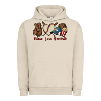 Pigment French Oak Peace love Baseball Urban Hoodie - HowdyJamesFarm