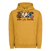 Pigment Peanut Butter Peace love Baseball Urban Hoodie - HowdyJamesFarm