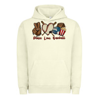 Pigment Pistachio Peace love Baseball Urban Hoodie - HowdyJamesFarm