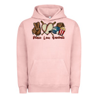 Pigment Salmon Peace love Baseball Urban Hoodie - HowdyJamesFarm