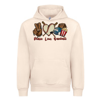 Sandshell Peace love Baseball Urban Hoodie - HowdyJamesFarm