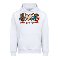 White Peace love Baseball Urban Hoodie - HowdyJamesFarm