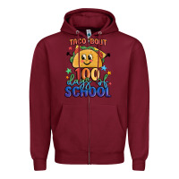 Burgundy taco bout 100 days of school Zipper Hoodie - MaliasSmallBusiness