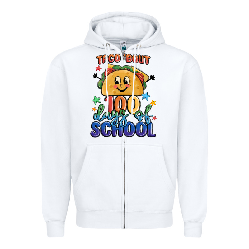 Taco Bout 100 Days Of School Zipper Hoodie by MaliasSmallBusiness | Teevron