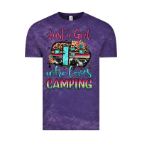 Cloud Purple just a girl who loves camping Vintage Tee - JahusDesignShop