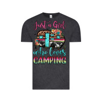 Vintage Black just a girl who loves camping Vintage Tee - JahusDesignShop