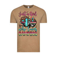Vintage Coffee just a girl who loves camping Vintage Tee - JahusDesignShop