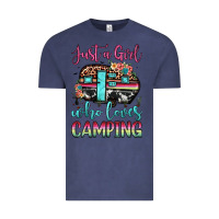 Vintage Denim just a girl who loves camping Vintage Tee - JahusDesignShop