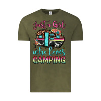 Vintage Olive just a girl who loves camping Vintage Tee - JahusDesignShop