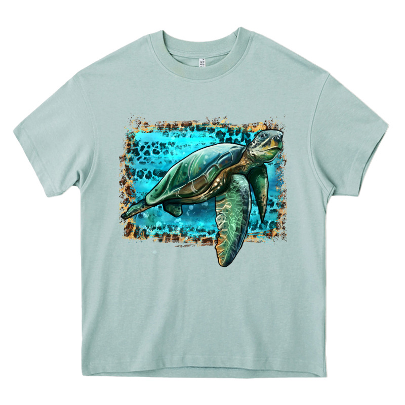 Sea Turtle With Background Heavy Core Tee by Artiststas | Teevron