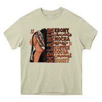 Melanin Many Shades Of Brown Afro Woman Heavy Core Tee | Teevron