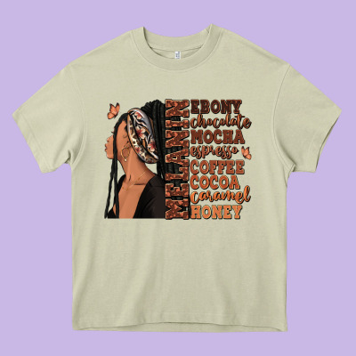 Heavy Core Tee Melanin many shades of brown afro woman