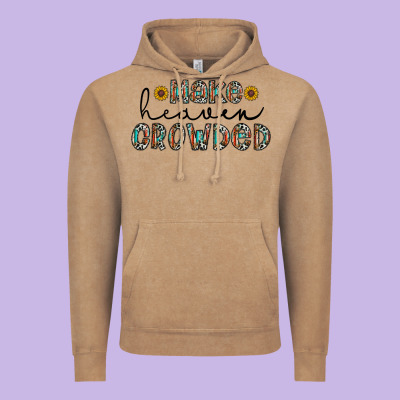 Make Heaven Crowded Vintage Hoodie Designed By Cowhidedigitalart
