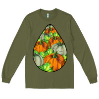Army Green Fall Teardrop Long Sleeve Tee - LillyAllenDesigns