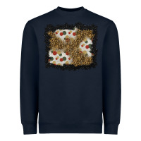 Navy christmas mistletoe background Heavyweight Sweatshirt - BundleAndBundleShop