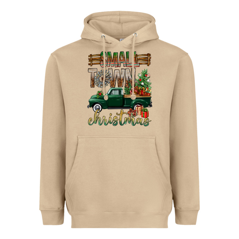 Small Town Christmas With Truck Heavyweight Hoodie by BundleAndBundleShop | Teevron