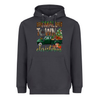 Smoke Small Town Christmas With Truck Heavyweight Hoodie - BundleAndBundleShop