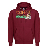 Burgundy coffee weather Zipper Hoodie - MaliasSmallBusiness