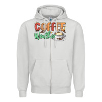 Dove Grey coffee weather Zipper Hoodie - MaliasSmallBusiness