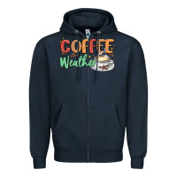 Navy coffee weather Zipper Hoodie - MaliasSmallBusiness