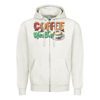 Oatmeal Heather coffee weather Zipper Hoodie - MaliasSmallBusiness