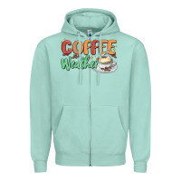 Seafoam coffee weather Zipper Hoodie - MaliasSmallBusiness