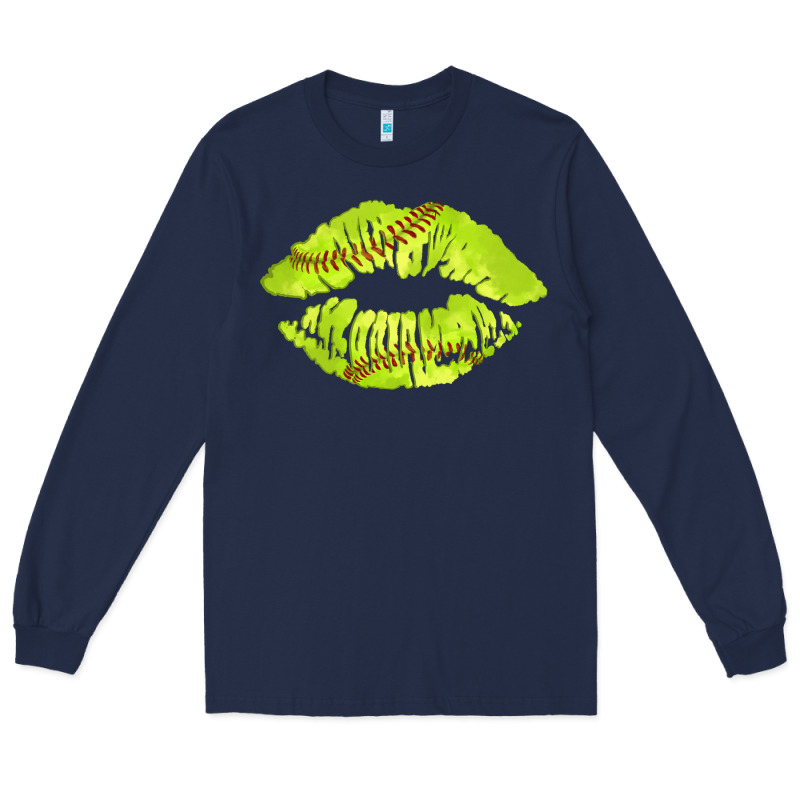 Softball Lips Long Sleeve Tee by AdoDesignShop | Teevron