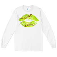 White softball lips Long Sleeve Tee - AdoDesignShop