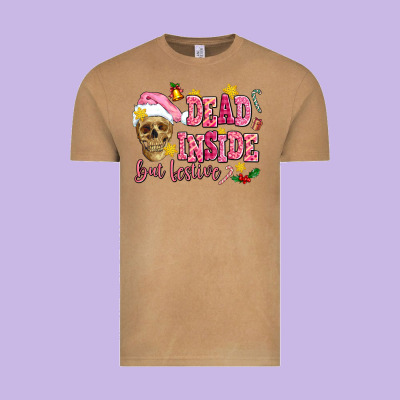 Dead Inside But Festive Vintage Tee Designed By Adodesignshop