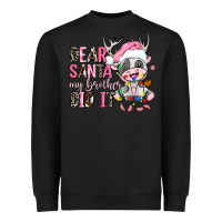 Black dear santa my brother did it Heavyweight Sweatshirt - AdoDesignShop