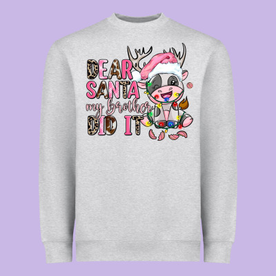 Dear Santa My Brother Did It Heavyweight Sweatshirt Designed By Adodesignshop