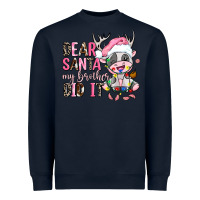 Navy dear santa my brother did it Heavyweight Sweatshirt - AdoDesignShop