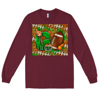 Burgundy go american football leopard Long Sleeve Tee - NancyCooperArtShop