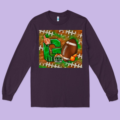 Go American Football Leopard Long Sleeve Tee Designed By Nancycooperartshop