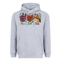 Heather Grey Peace Love Tacos Heavyweight Hoodie - BundleAndBundleShop