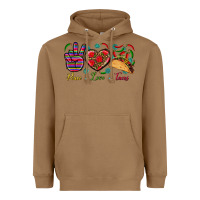 Toasted Coconut Peace Love Tacos Heavyweight Hoodie - BundleAndBundleShop