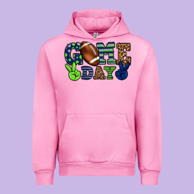 Game Day Green And Blue Team Color Urban Hoodie Designed By Howdyjamesfarm