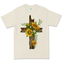 Bone sunflower cross Premium Tee - texasbilliewilder