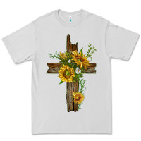 Dove Grey sunflower cross Premium Tee - texasbilliewilder