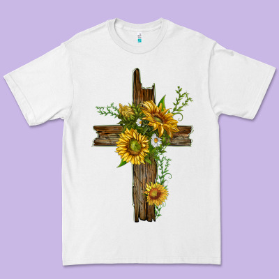 Sunflower Cross Premium Tee Designed By Texasbilliewilder