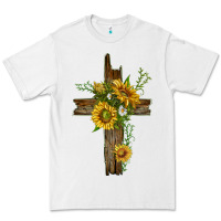White sunflower cross Premium Tee - texasbilliewilder