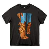Asphalt Leopard heels black fashion girl Heavy Core Tee - RanaPortraitStore