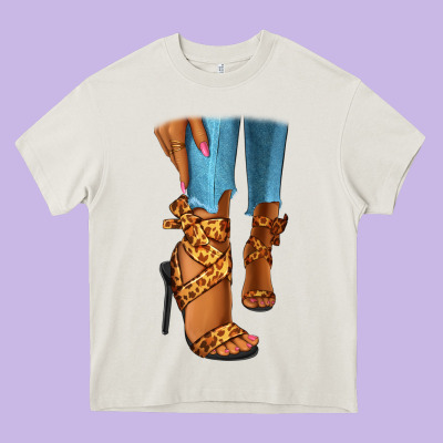 Heavy Core Tee Leopard heels black fashion girl